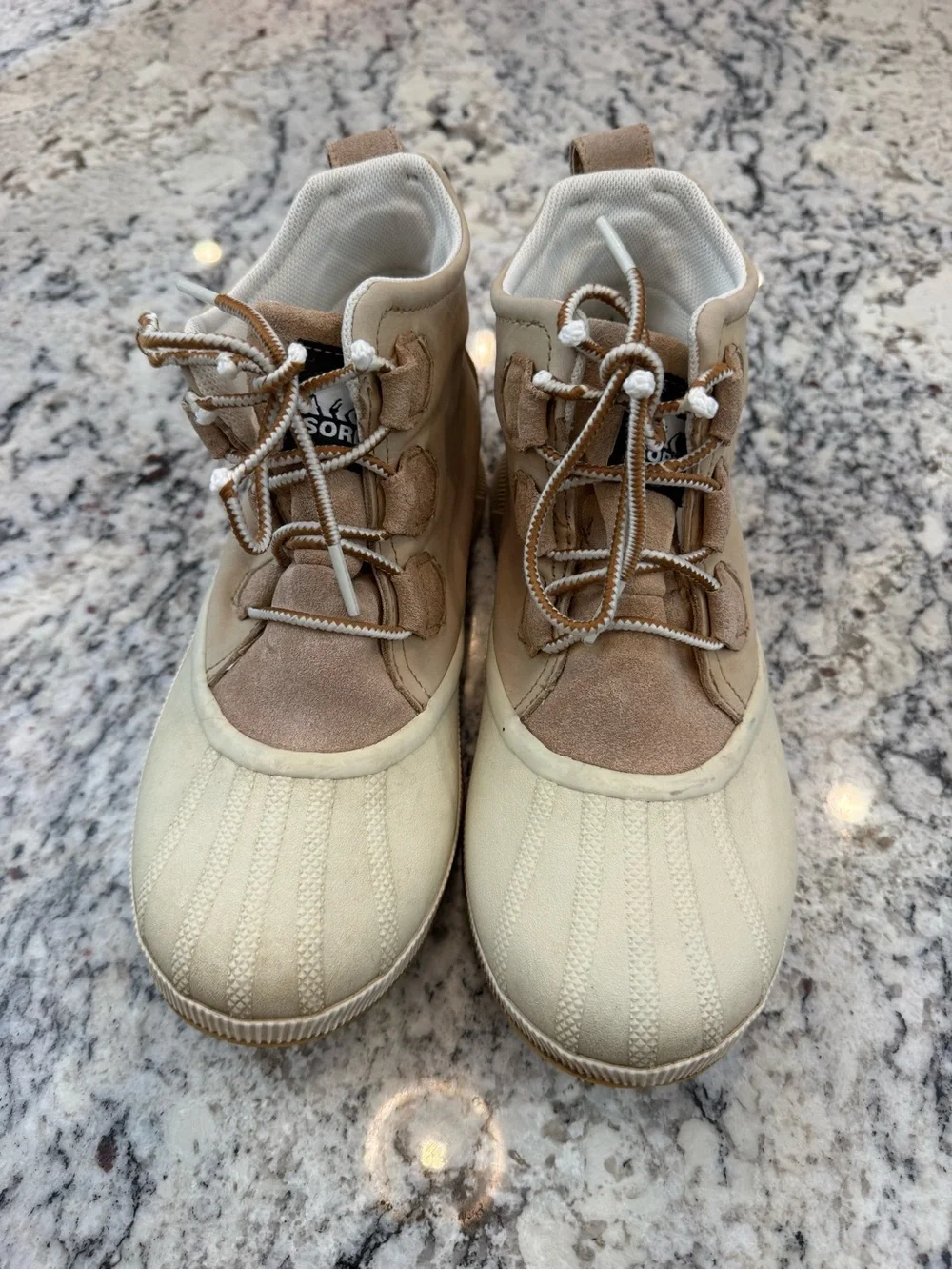 Sorel Out N About Plus Waterproof Duck Boots Tan Cream 9.5
